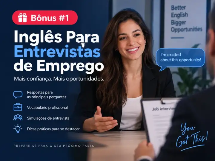 Mockup do bônus 01: Inglês Para Entrevistas de Emprego