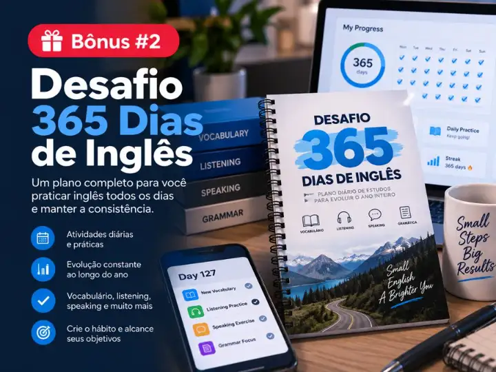 Mockup do bônus 02: Desafio 365 Dias de Inglês